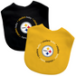 PITTSBURGH STEELERS BABY BIBS - 2 PACK - BLACK/YELLOW