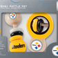 SONAJEROS DE MADERA PARA BEBÉ DE LOS STEELERS DE PITTSBURGH