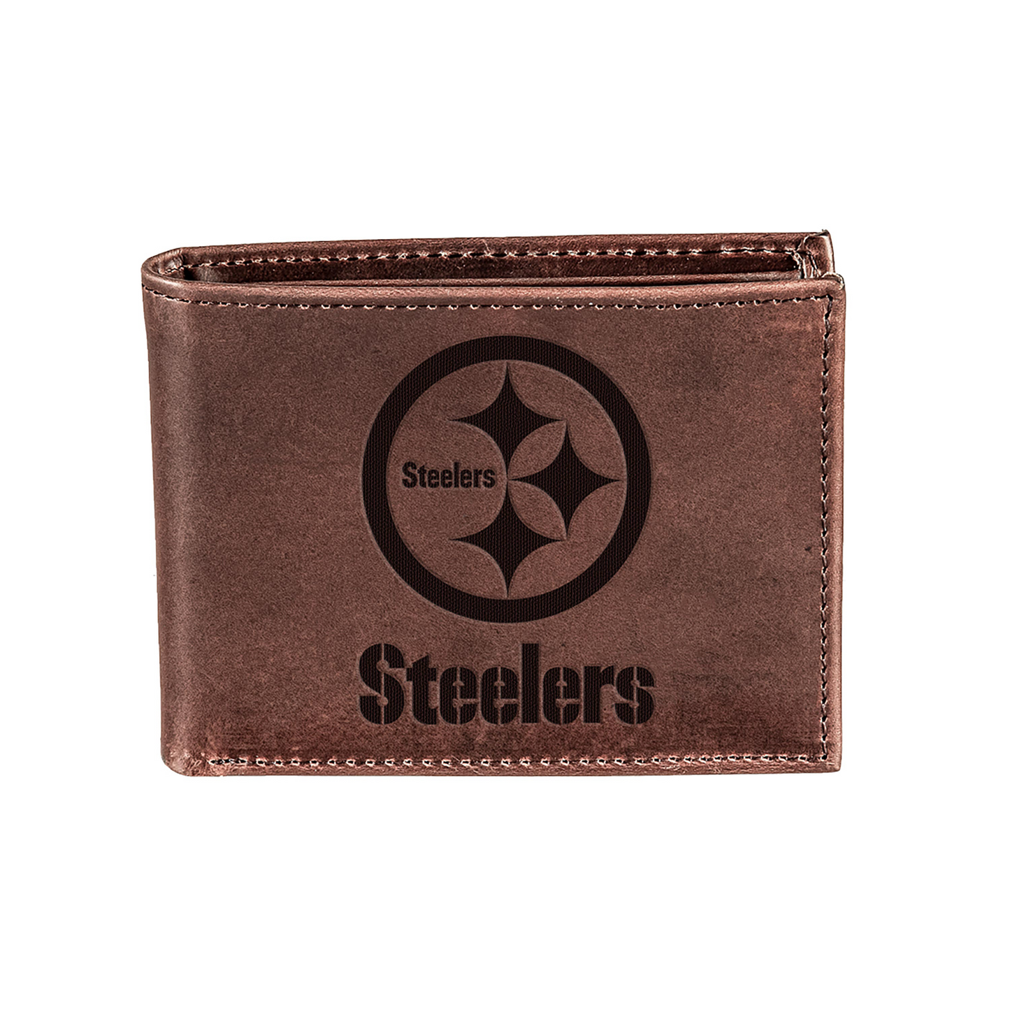 PITTSBURGH STEELERS BROWN BI-FOLD LEATHER WALLET