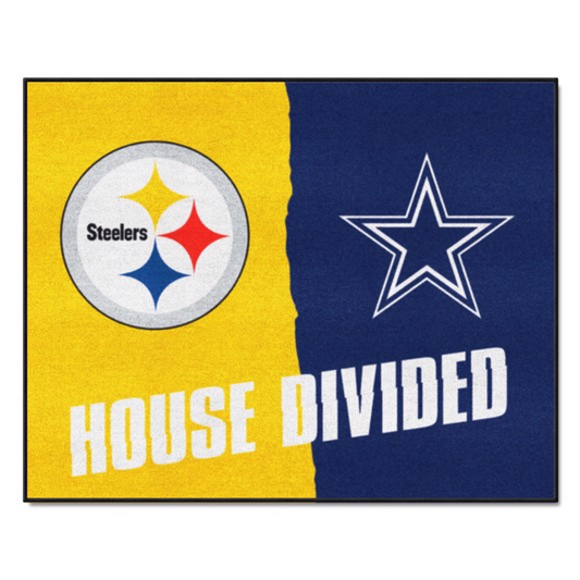 PITTSBURGH STEELERS / DALLAS COWBOYS HOUSE DIVIDED 34" X 42.5" MAT