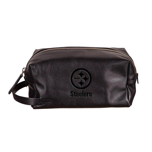 PITTSBURGH STEELERS EMBOSSED TOILETRY BAG - BLACK