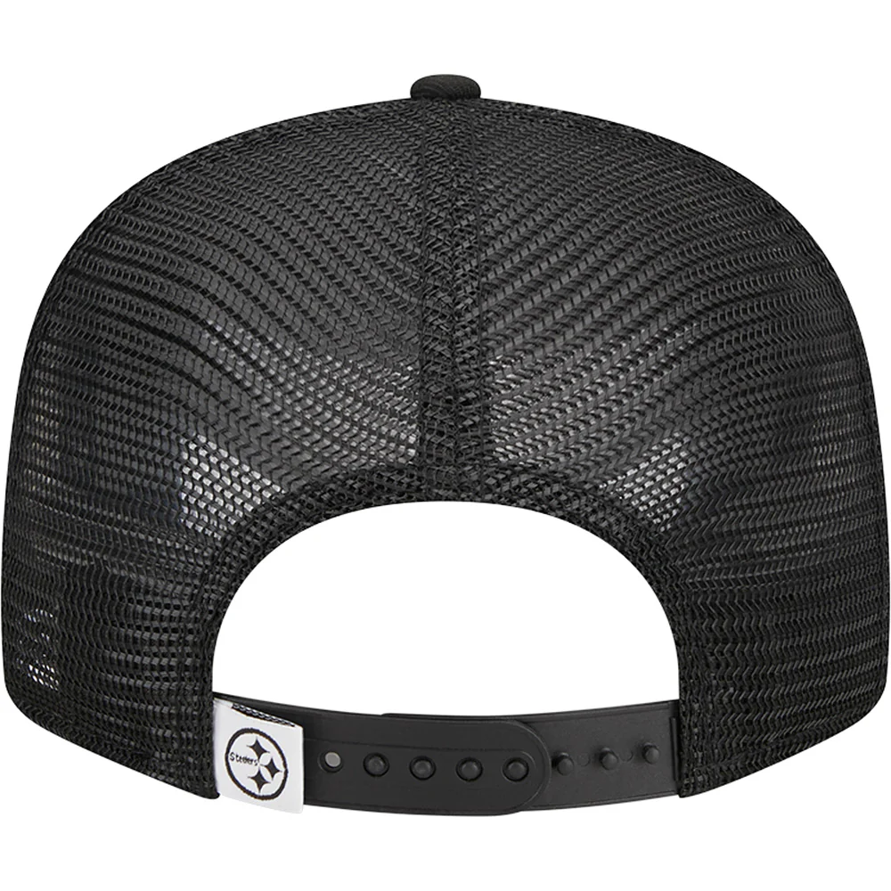 PITTSBURGH STEELERS EVERGREEN TRUCKER 9FIFTY SNAPBACK HAT - BLACK/WHITE
