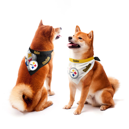 JUEGO DE BANDANA PARA MASCOTAS HOME &amp; AWAY DE LOS ACERO DE PITTSBURGH