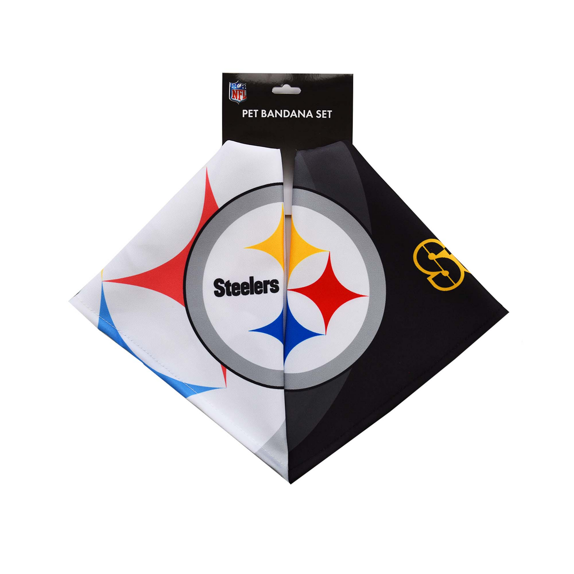 PITTSBURGH STEELERS HOME AWAY PET BANDANA SET