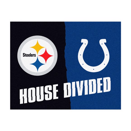 PITTSBURGH STEELERS / INDIANAPOLIS COLTS HOUSE DIVIDED 34" X 42.5" MAT