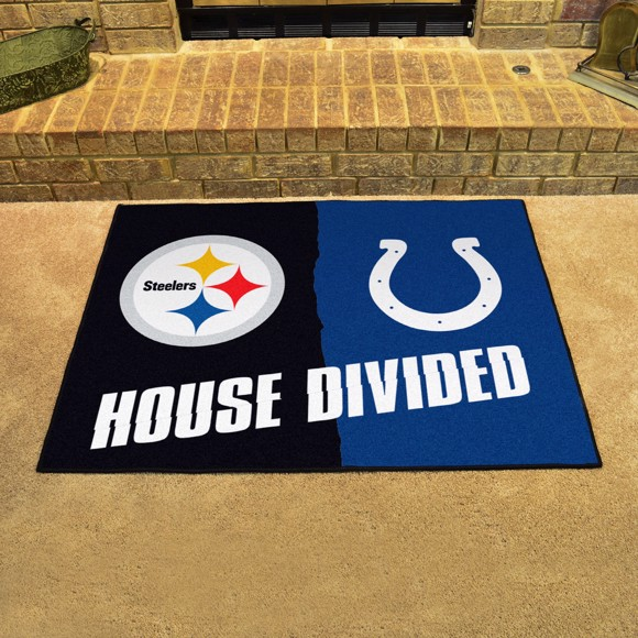 PITTSBURGH STEELERS / INDIANAPOLIS COLTS HOUSE DIVIDED 34" X 42.5" MAT