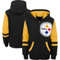 PITTSBURGH STEELERS INFANT FULL ZIP STADIUM COLOR BLOCK HOODED SWEATSHIRT