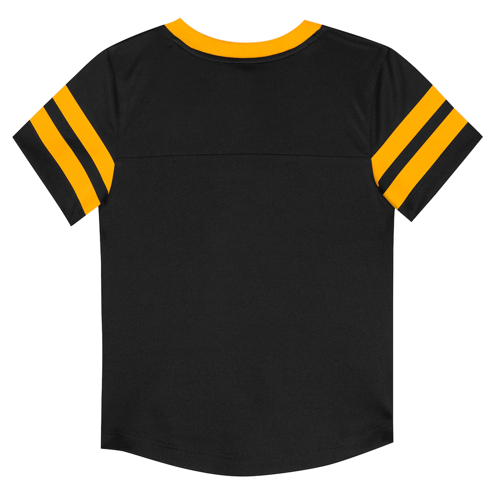 PITTSBURGH STEELERS INFANT OUTERSTUFF RED ZONE T-SHIRT & PANT SET - BLACK/GOLD