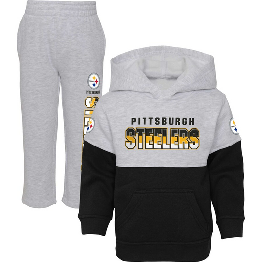 PITTSBURGH STEELERS INFANT PLAYMAKER FLEECE HOODED SWEATSHIRT AND PANT SET