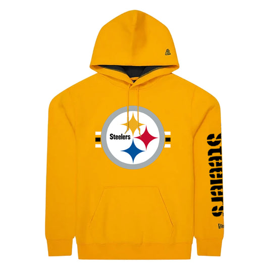 PITTSBURGH STEELERS MEN'S 2023 SIDELINE PULLOVER HOODED SWEATSHIRT - YELLOW