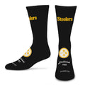 PITTSBURGH STEELERS MEN'S FOR BARE FEET ESTABLISHED SOCK - BLACK
