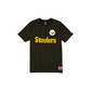 PITTSBURGH STEELERS MEN'S NEW ERA THROWBACK PINSTRIPE T-SHIRT - BLACK