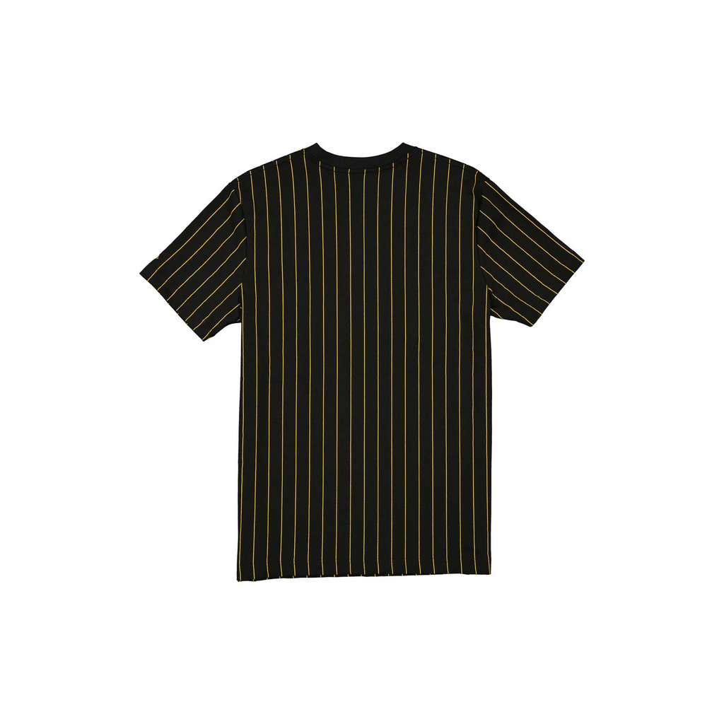 PITTSBURGH STEELERS MEN'S NEW ERA THROWBACK PINSTRIPE T-SHIRT - BLACK