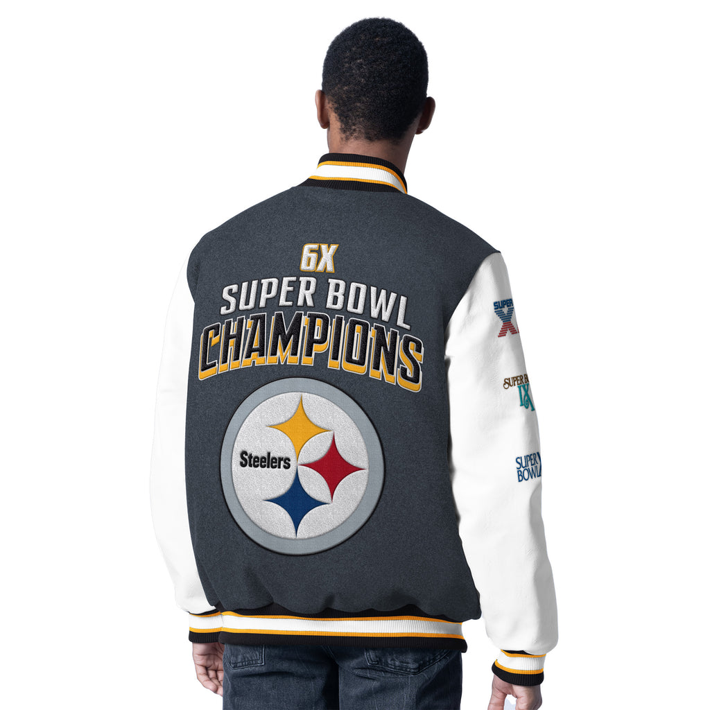 PITTSBURGH STEELERS MEN'S PUMP FAKE LETTERMAN JACKET