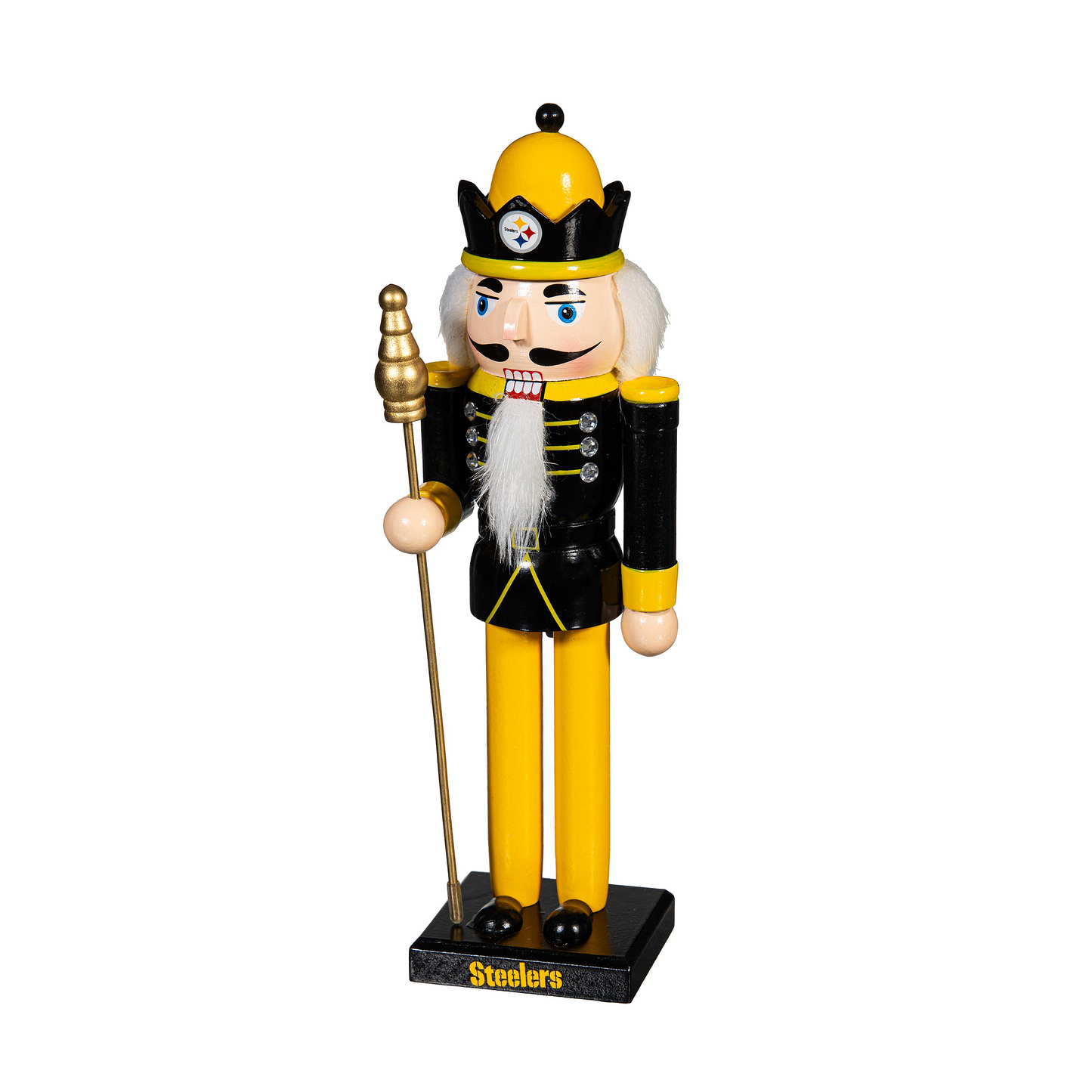 PITTSBURGH STEELERS 12" WOODEN NUTCRACKER STATUE