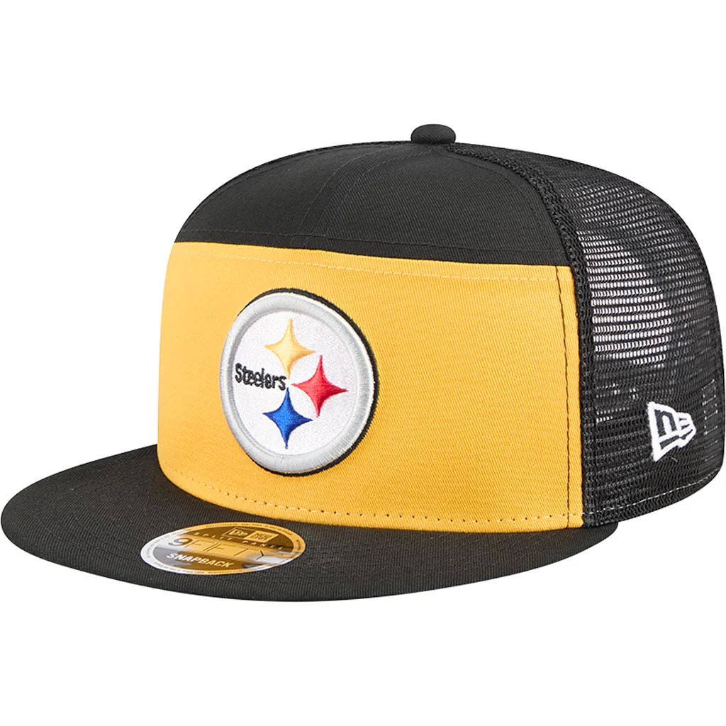 PITTSBURGH STEELERS OUTDOOR SPLIT PANEL TRUCKER 9FIFTY SNAPBACK HAT