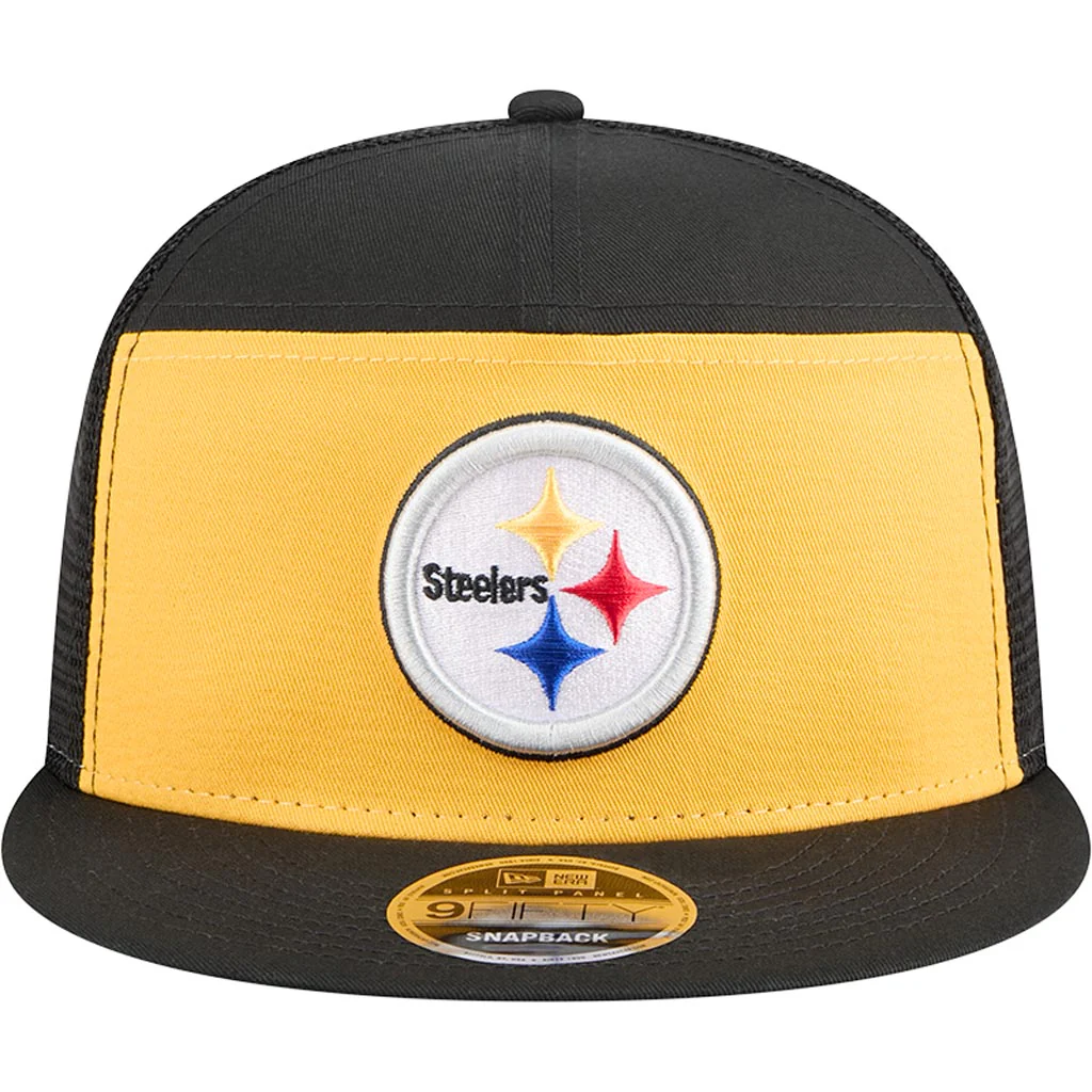 PITTSBURGH STEELERS OUTDOOR SPLIT PANEL TRUCKER 9FIFTY SNAPBACK HAT