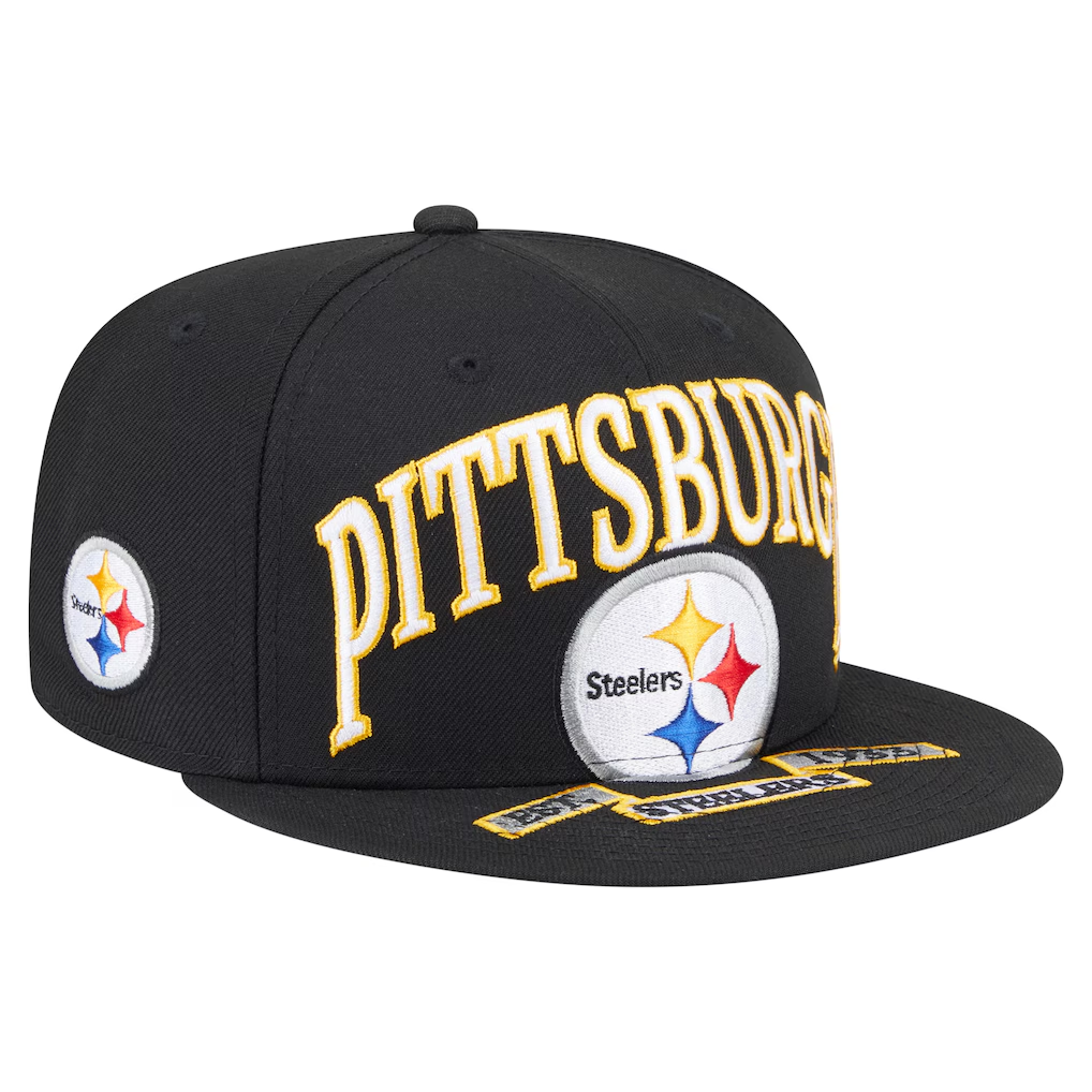 PITTSBURGH STEELERS OVERSIZED 59FIFTY FITTED HAT - BLACK