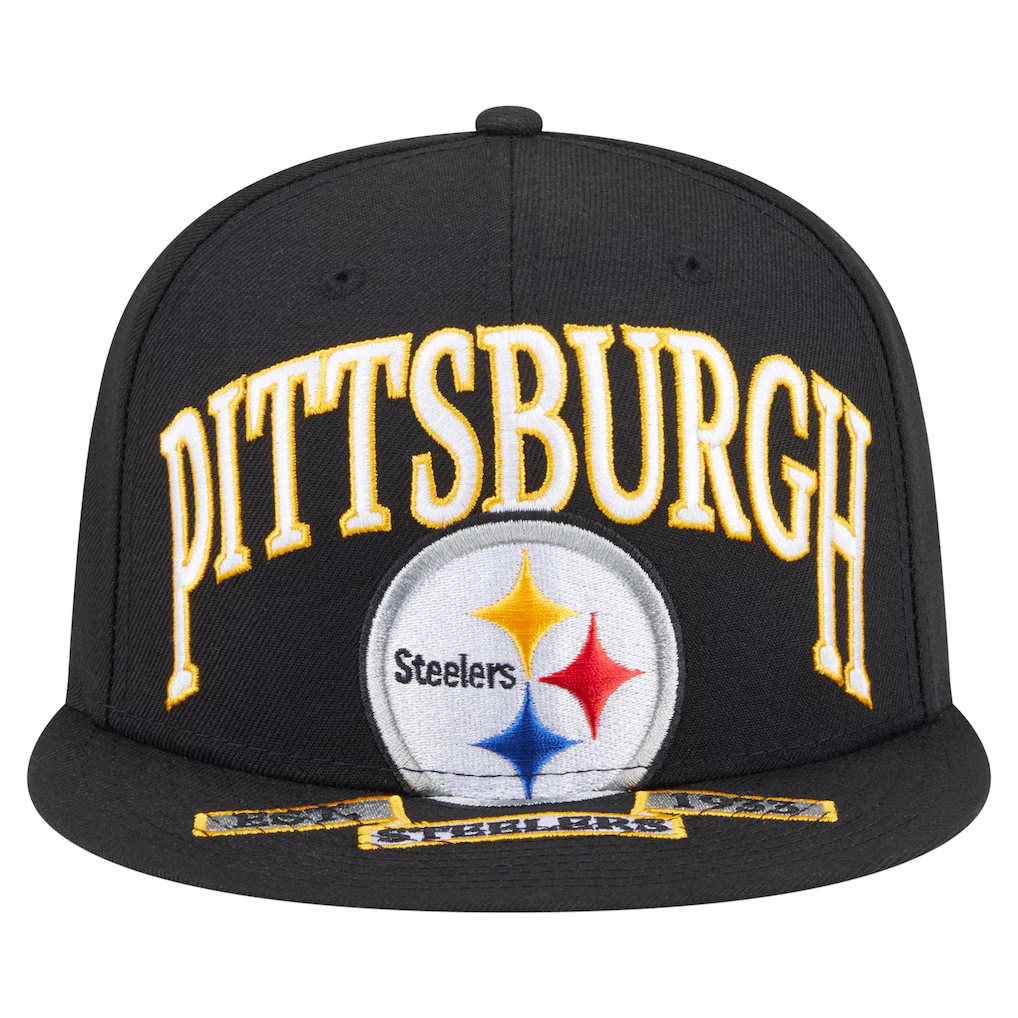 PITTSBURGH STEELERS OVERSIZED 59FIFTY FITTED HAT - BLACK