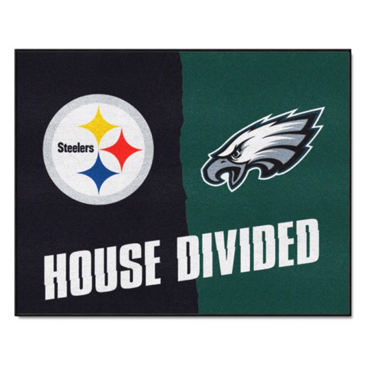 PITTSBURGH STEELERS / PHILADELPHIA EAGLES HOUSE DIVIDED 34" X 42.5" MAT