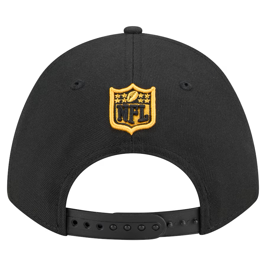 PITTSBURGH STEELERS TEAM COLLECTION 9FORTY M-CROWN SNAPBACK ADJUSTABLE HAT - BLACK