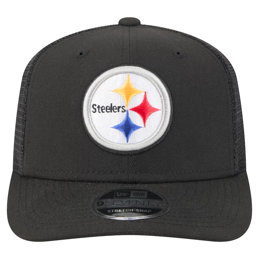 PITTSBURGH STEELERS TEAM COLLECTION 9SEVENTY STRETCH SNAP ADJUSTABLE HAT - BLACK