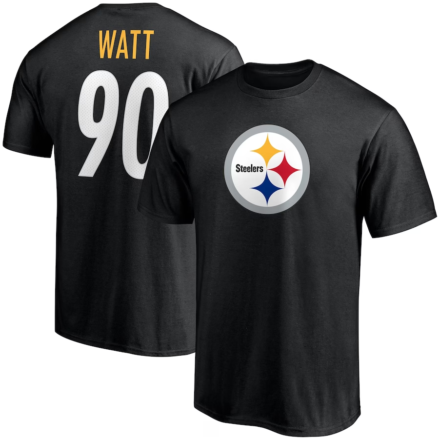 PITTSBURGH STEELERS TJ WATT MEN'S PLAYER ICON NAME & NUMBER T-SHIRT