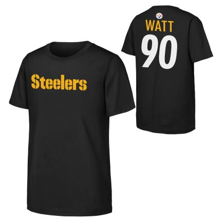 PITTSBURGH STEELERS TJ WATT YOUTH OUTERSTUFF NAME NUMBER T-SHIRT - BLACK