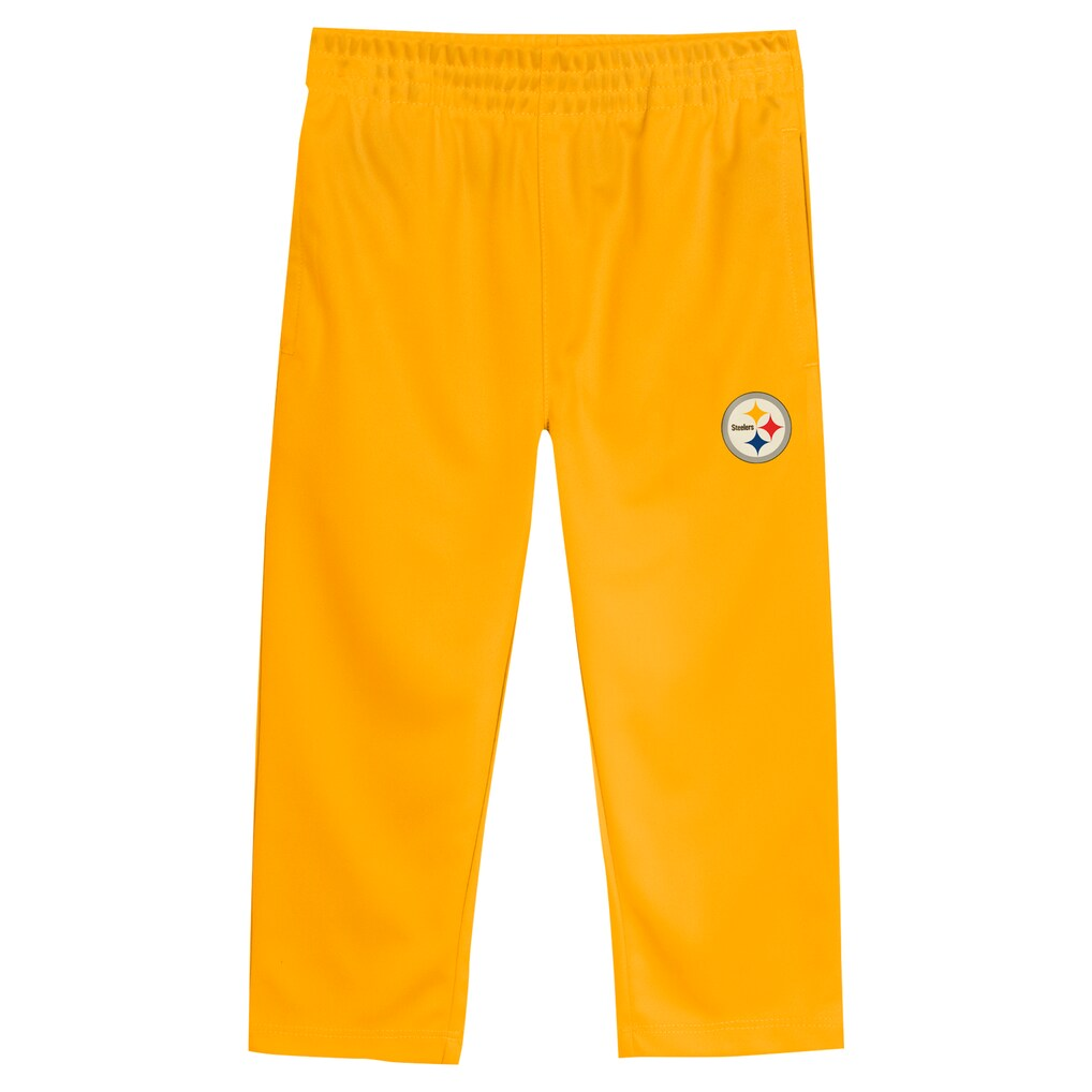 PITTSBURGH STEELERS TODDLER OUTERSTUFF RED ZONE T-SHIRT & PANT SET - BLACK/GOLD