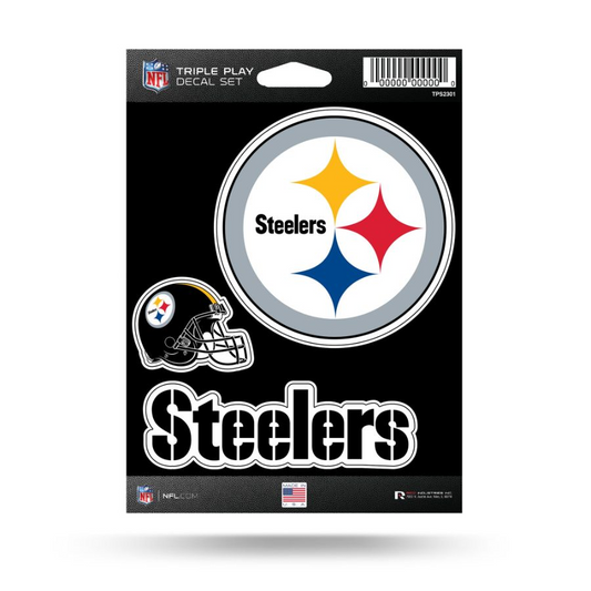 PITTSBURGH STEELERS TRIPLE PLAY DECAL SET