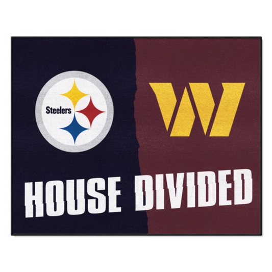 PITTSBURGH STEELERS / WASHINGTON COMMANDERS HOUSE DIVIDED 34" X 42.5" MAT