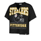 PITTSBURGH STEELERS WOMEN'S '47 BRAND ELATION OVERSIZED NOTCH T-SHIRT - BLACK