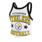 PITTSBURGH STEELERS WOMEN'S '47 ENERGIZE SPORTY CROPPED RACERBACK TANK TOP