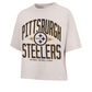 PITTSBURGH STEELERS WOMEN'S '47 WINDTHROW RAVINE CROPPED T-SHIRT - MOJAVE