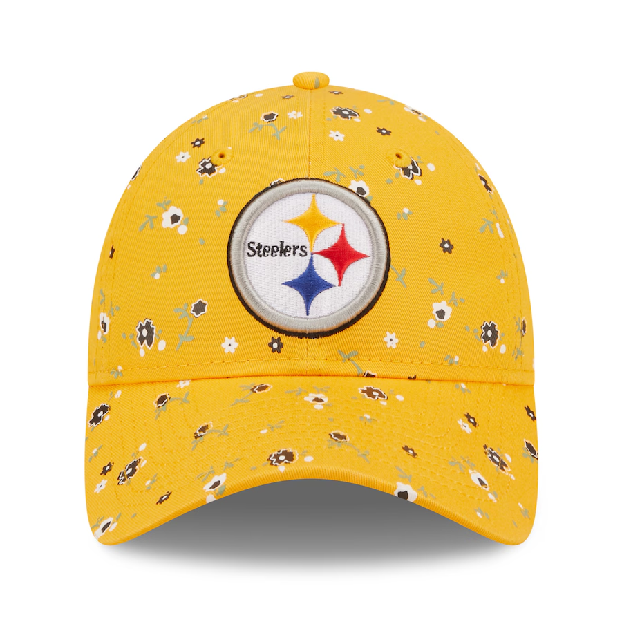 PITTSBURGH STEELERS WOMEN'S FLORAL 9TWENTY ADJUSTABLE HAT - GOLD