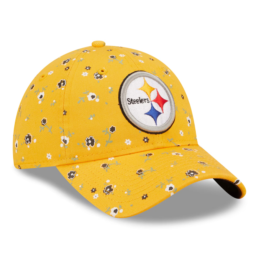 PITTSBURGH STEELERS WOMEN'S FLORAL 9TWENTY ADJUSTABLE HAT - GOLD