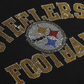 PITTSBURGH STEELERS WOMEN'S FOCO RHINESTONE LOGO OVERSIZED CREW NECK SWEATSHIRT - BLACK