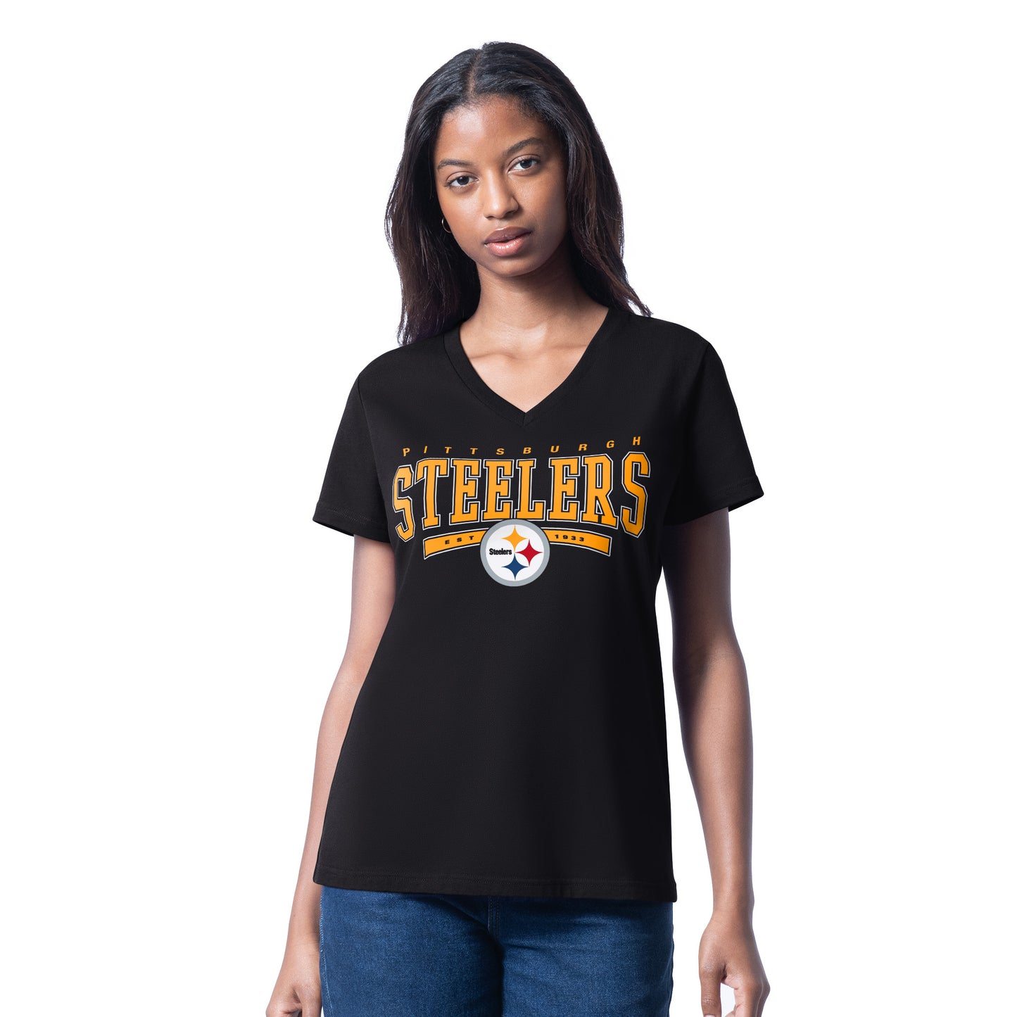 PITTSBURGH STEELERS WOMEN'S G-III 4HER BY CARL BANKS CHEER DANCE II T-SHIRT - BLACK