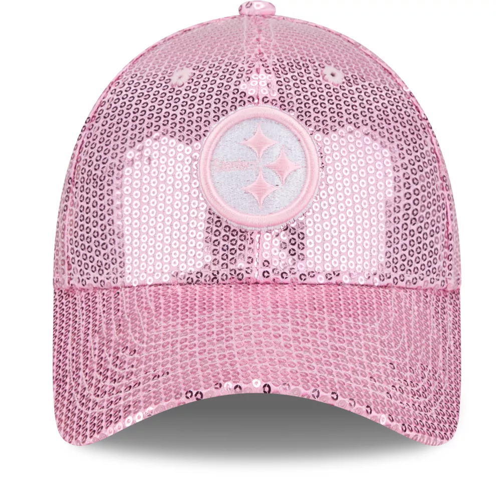 PITTSBURGH STEELERS WOMEN'S SEQUIN 9FORTY ADJUSTABLE HAT - PINK