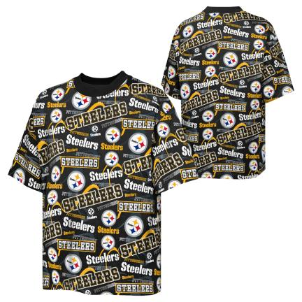 PITTSBURGH STEELERS YOUTH OUTERSTUFF SHIFT T-SHIRT - BLACK