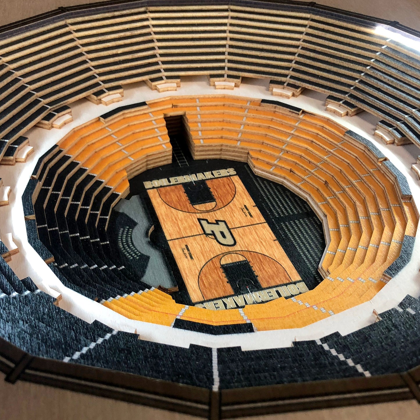 PURDUE BOILERMAKERS 25 LAYER 3D STADIUM LIGHTED END TABLE - BASKETBALL