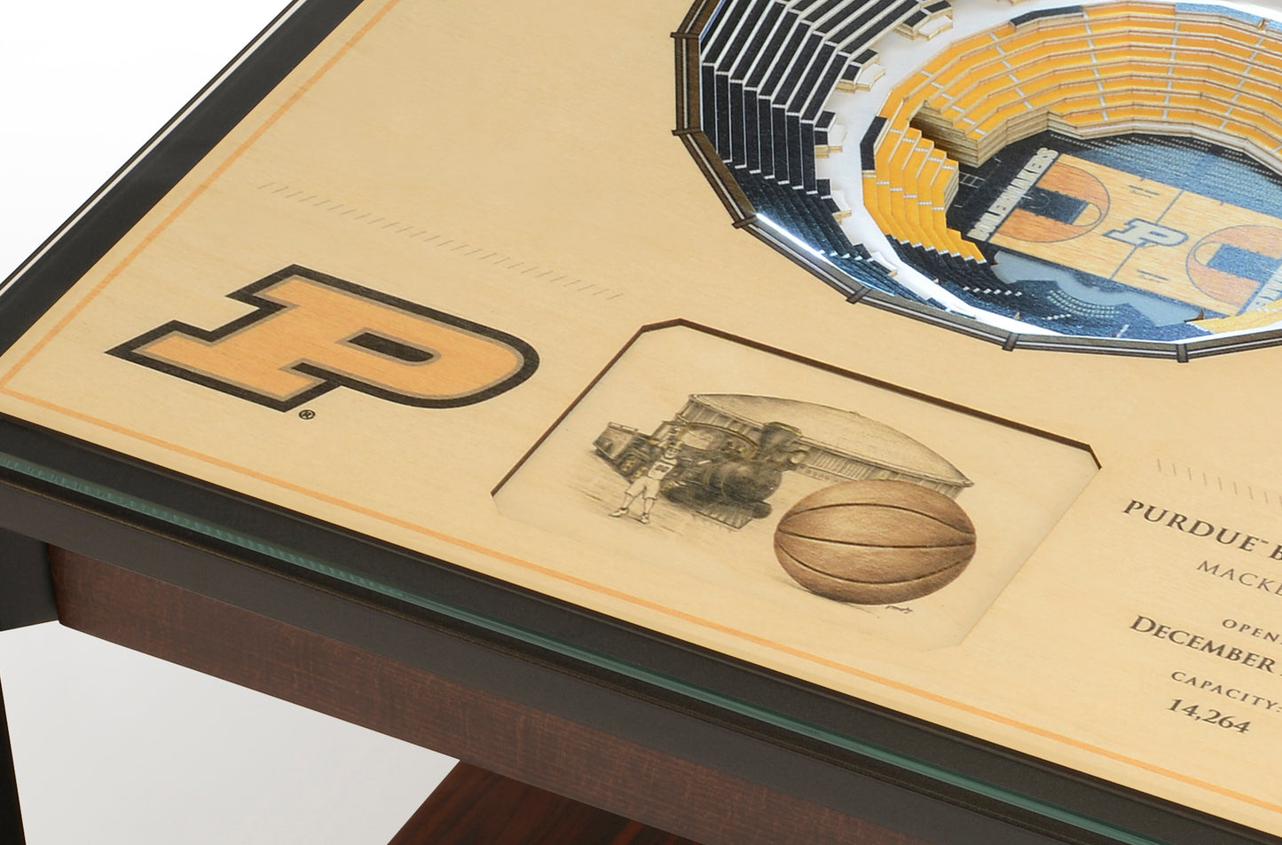 PURDUE BOILERMAKERS 25 LAYER 3D STADIUM LIGHTED END TABLE - BASKETBALL