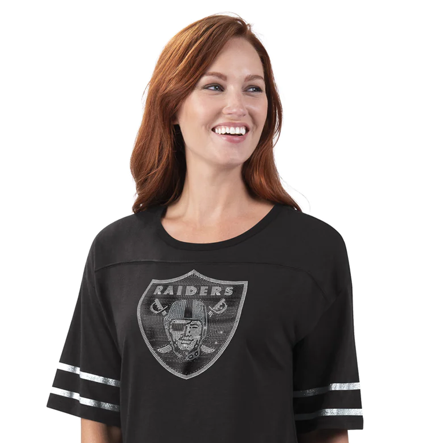 LAS VEGAS RAIDERS WOMEN'S DISTRESSED LINE TEE – JR'S SPORTS