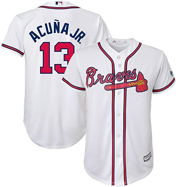 RONALD ACUNA YOUTH REPLICA ATLANTA BRAVES JERSEY - WHITE – JR'S SPORTS