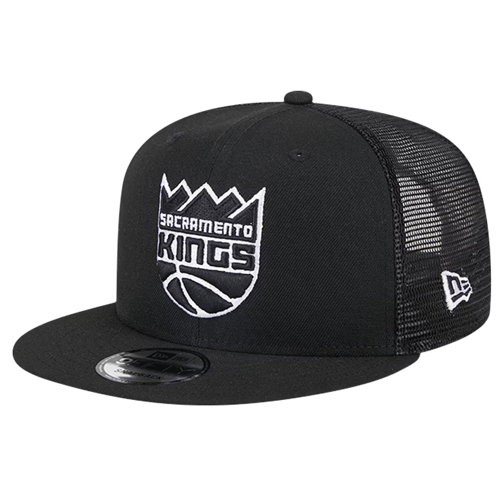 SACRAMENTO KINGS EVERGREEN TRUCKER 9FIFTY SNAPBACK HAT - BLACK/WHITE