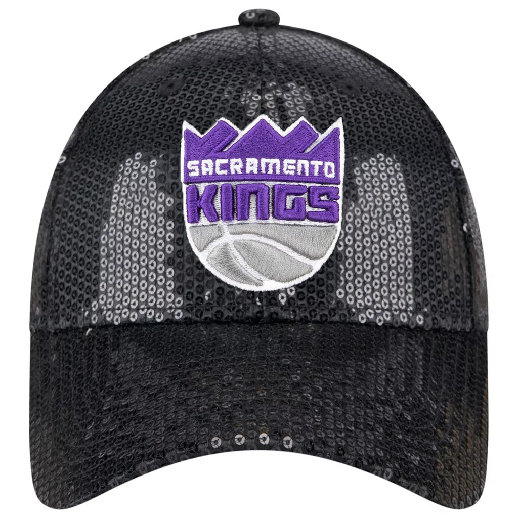 SACRAMENTO KINGS WOMEN'S SEQUIN 9FORTY ADJUSTABLE HAT - BLACK