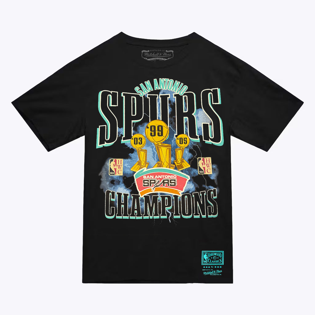SAN ANTONIO SPURS MEN'S MITCHELL & NESS PLAYOFF T-SHIRT - BLACK