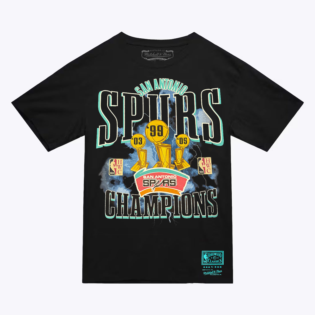 SAN ANTONIO SPURS MEN'S MITCHELL & NESS PLAYOFF T-SHIRT - BLACK