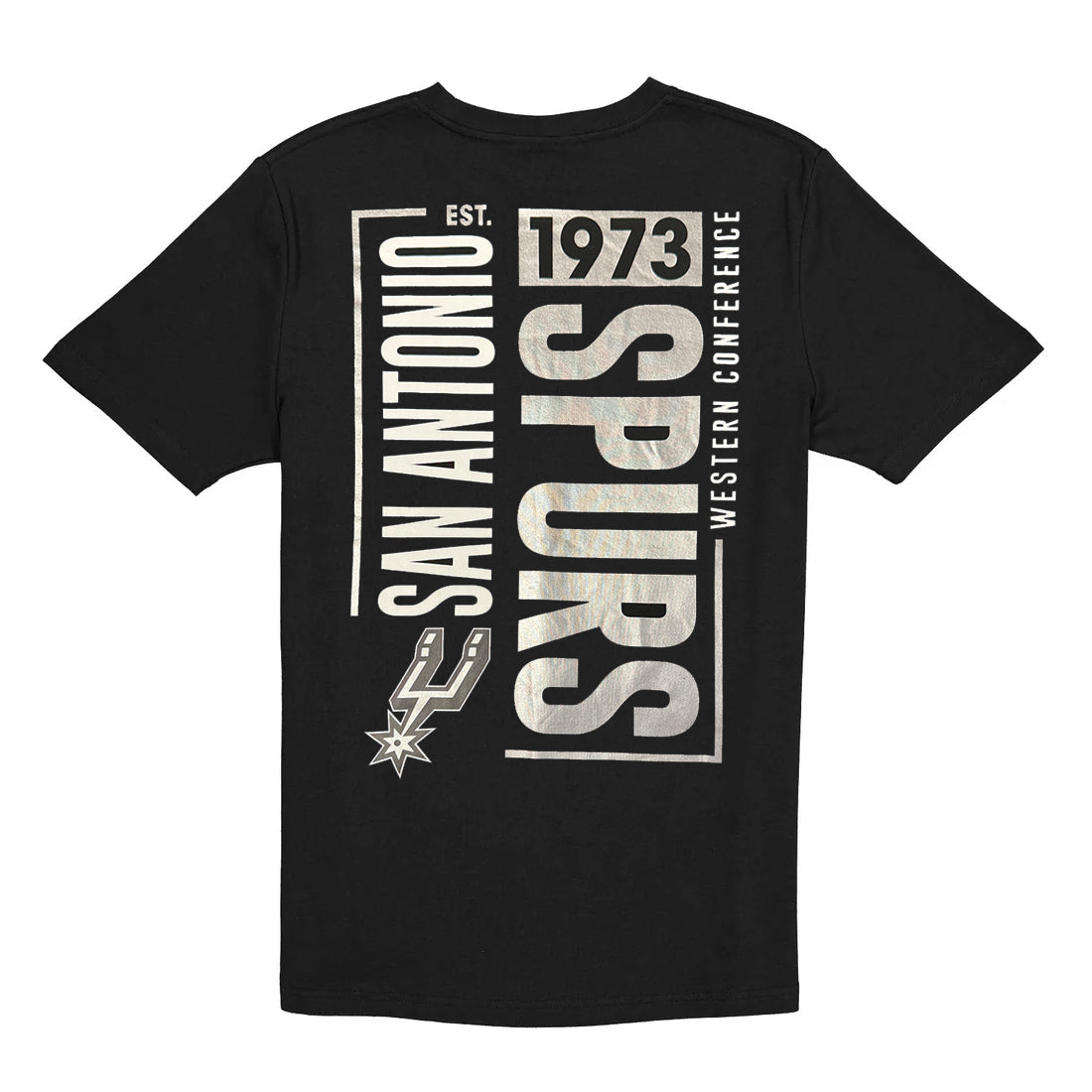 SAN ANTONIO SPURS MEN'S NEW ERA TEAM BACK NAME T-SHIRT - BLACK