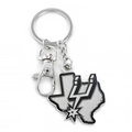 SAN ANTONIO SPURS STATE SHAPE KEYCHAIN